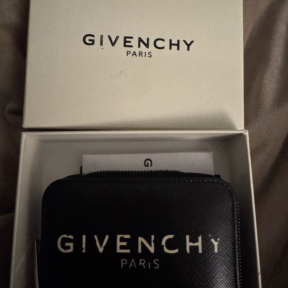 Givenchy Black Mini Zip Card Case